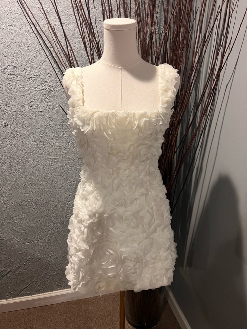 🌸NWT OH POLLY POSY IVORY FLORAL MINI DRESS SIZE 4🌸 - Picture 2 of 6